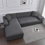 Foto da Capa de Sofá de Canto Spandex Special Impermeável Cinza Escuro da Chame do Detalhe muito bonita