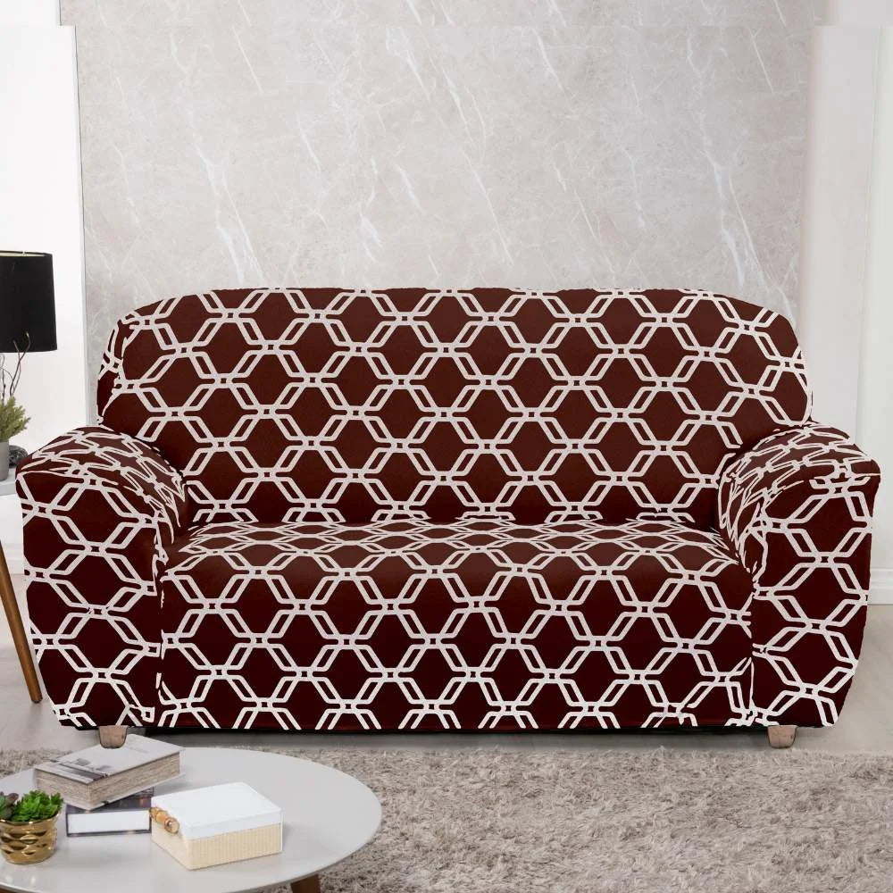 Foto de Capa de Sofá Elastex Geo Tabaco muito bonita