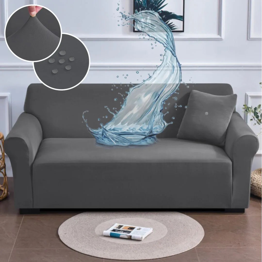 Foto da Capa de Sofá Spandex Special Impermeável Cinza Escuro da Chame do Detalhe muito bonita