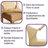 Foto vitrine capa para cadeira bege