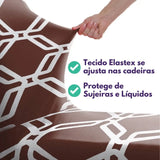 Foto vitrine capa para cadeira elastex geo tabaco