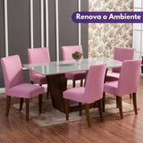 Foto vitrine capa para cadeira elastex rosa