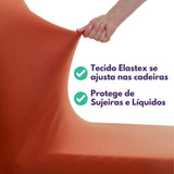 Foto vitrine capa para cadeira elastez terracota