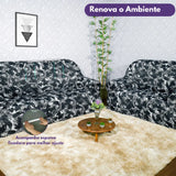 Foto de capa para sofá Elastex Black Flower muito bonita