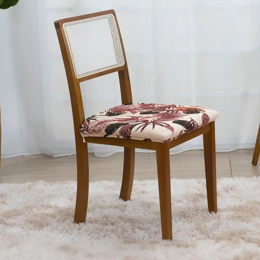 Foto vitrine capa para assento de cadeira boho