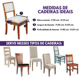 Confira as medidas da Capa para Assento de Cadeira Impermeável Cristal  antes de comprar
