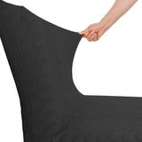 Foto vitrine capa para cadeira boutique cinza escuro