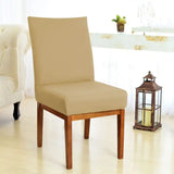 Foto vitrine capa para cadeira bege