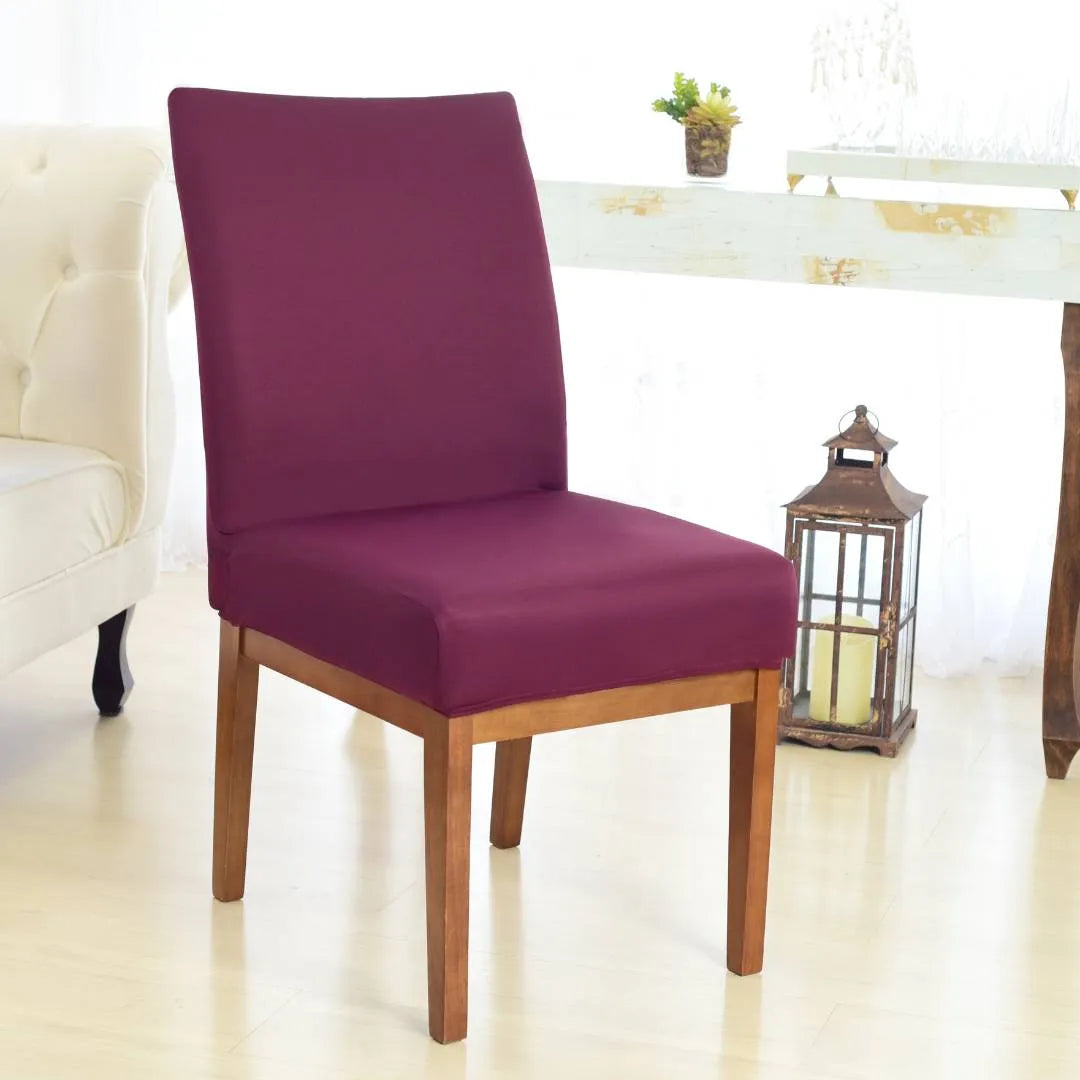 Foto vitrine capa para cadeira elastex marsala