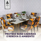 Foto vitrine capa para cadeira geo retro