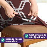 Foto vitrine capa para cadeira elastex geo tabaco
