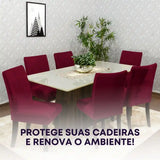 Foto vitrine capa de cadeira veludo vinho