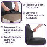 Foto vitrine capa para cadeira suede cinza chumbo