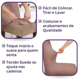 Foto vitrine capa para cadeira suede cobre