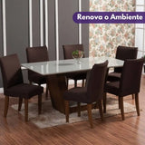 Detalhes da Capa para Cadeira de Jantar Marrom Tabaco da Charme do Detalhe