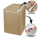 Detalhes da Capa de Máquina de Lavar Bege do Detalhe