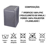 Detalhes da Capa de Máquina de Lavar Cinza do Detalhe