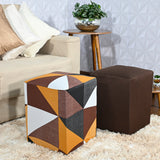 Conheça o Kit 2 Capa para Puff Quadrado - Geo Retrô e Tabaco com entrega mais rápida do Brasil