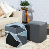 Veja Kit 2 Capa para Puff Quadrado - Geo Urbana e Cinza Escuro que proteje e decora seu puff