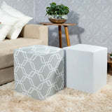 Foto de Kit 2 Capa para Puff Quadrado - Geo e Branco muito bonita