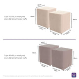 Detalhes da Capa Para puff Quadrado Amarelo do Detalhe