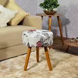 Kit 2 Capa para Puff Redondo - Alstromerias e Preto Universal: (A) 15 a 20cm, (L) 41x41cm