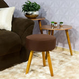 Capa para Puff Redondo - Marrom Universal: (A) 15 a 20cm, (L) 41x41cm