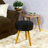 Capa para Puff Redondo - Preto Universal: (A) 15 a 20cm, (L) 41x41cm