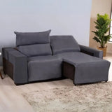 Veja detalhes lindos de capa de sofá retrátil elastex cinza da Charme