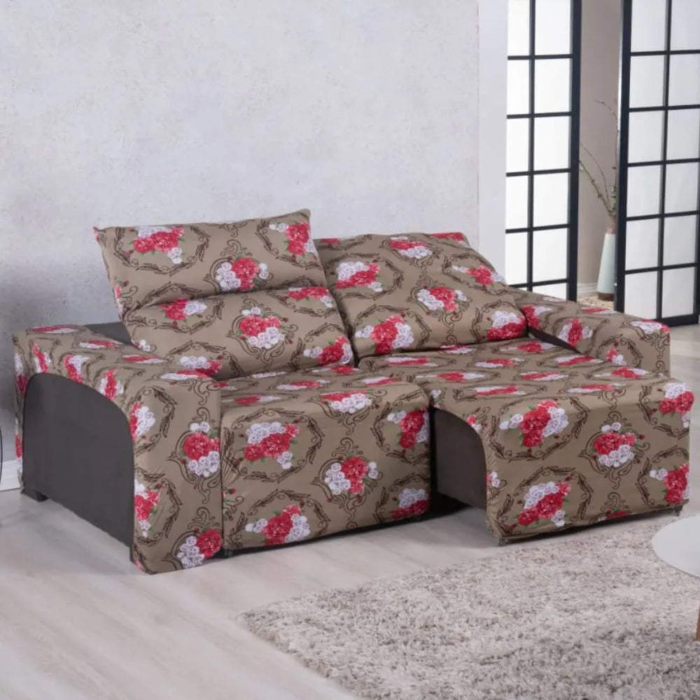 Foto de capa para sofá retrátil elastex flora muito bonita