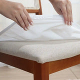 Foto vitrine capa para assento de cadeira impermeavel branca