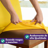 Foto vitrine capa para cadeira elastex amarela