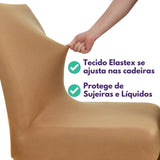 Foto vitrine capa para cadeira caramelo