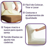 Foto vitrine capa de cadeira creme
