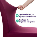 Foto vitrine capa para cadeira elastex marsala