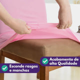 Foto vitrine capa para cadeira elastex rosa