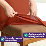 Foto vitrine capa para cadeira elastez terracota