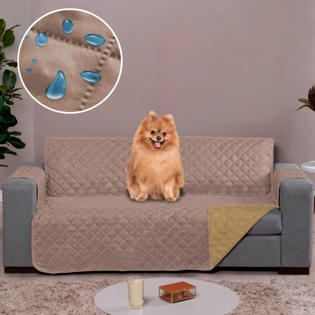 Foto de Capa Protetora para Sofá impermeável Caqui Palha muito bonita