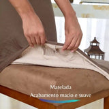 Foto vitrine capa para cadeira acolchoada chocolate