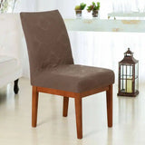 Foto vitrine capa para cadeira acolchoada chocolate