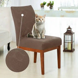 Foto vitrine capa para cadeira acolchoada chocolate