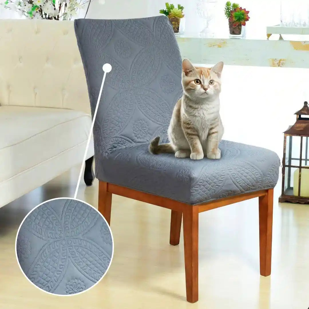 Foto vitrine capa para cadeira acolchoada cinza chunbo