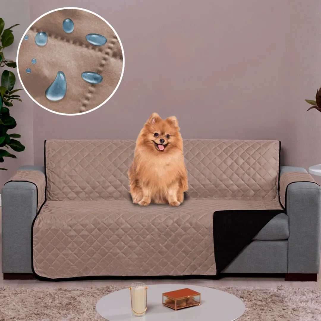 Foto de Capa Protetora para Sofá impermeável caqui e tabaco muito bonita