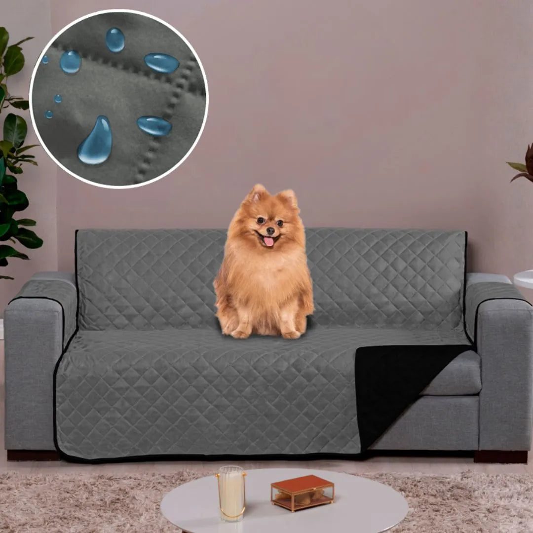 Foto de Capa Protetora para Sofá impermeável cinza e preto muito bonita