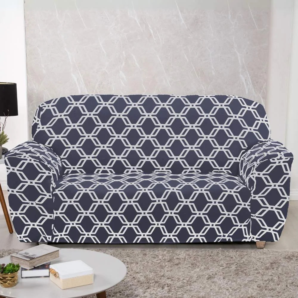 Foto de Capa de Sofá Elastex Geo Chumbo muito bonita