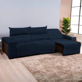 Foto de capa para sofá retrátil elastex azul marinho muito bonita