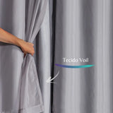 Confira as medidas da Cortina Blackout Charme- Cinza antes de comprar