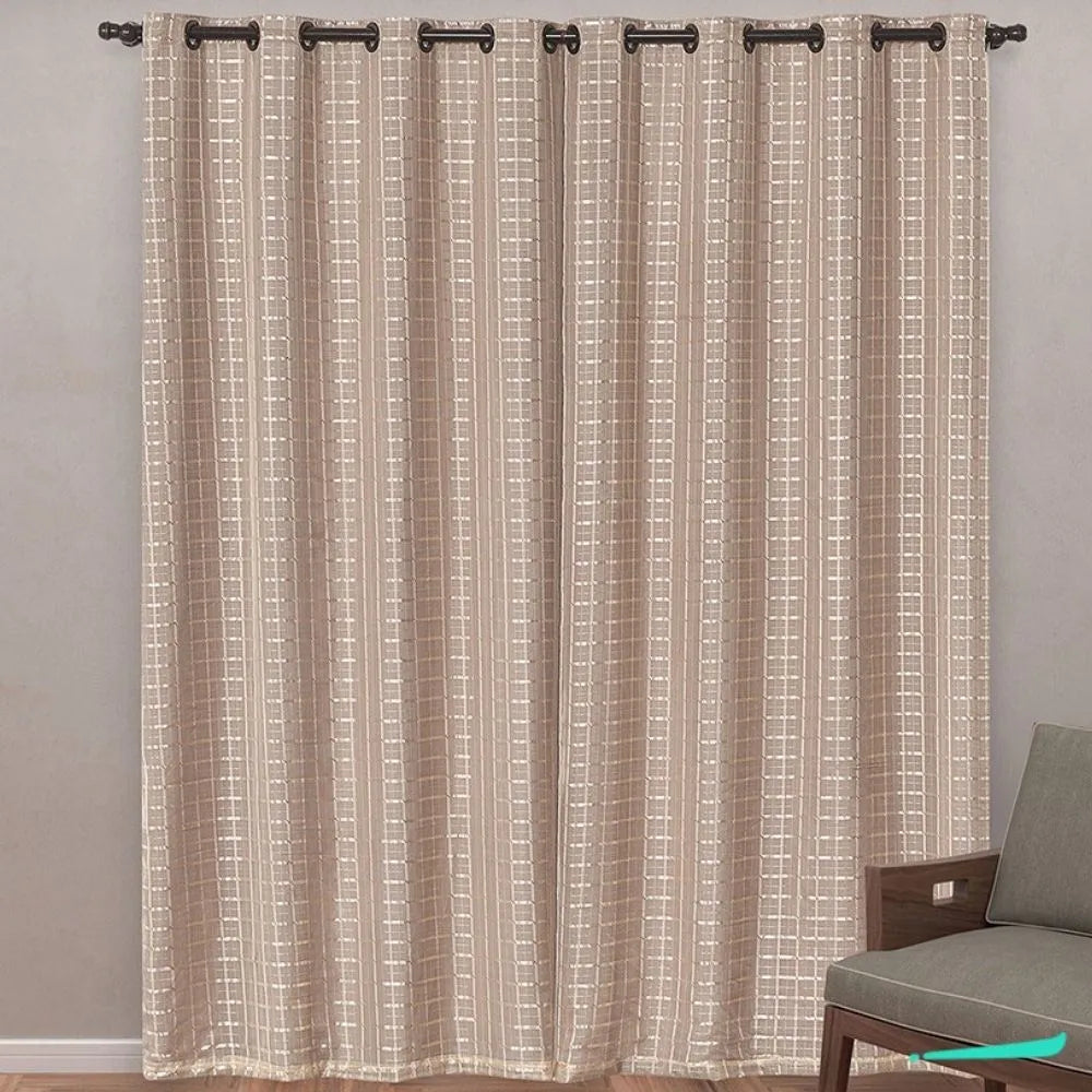 Foto de Cortina Blackout Xadrez Avelã vários tamanhos muito bonita