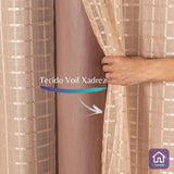 Confira as medidas da Cortina Blackout Xadrez Avelã antes de comprar