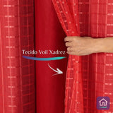 Foto de Cortina Blackout Xadrez Charme Vermelho muito bonita